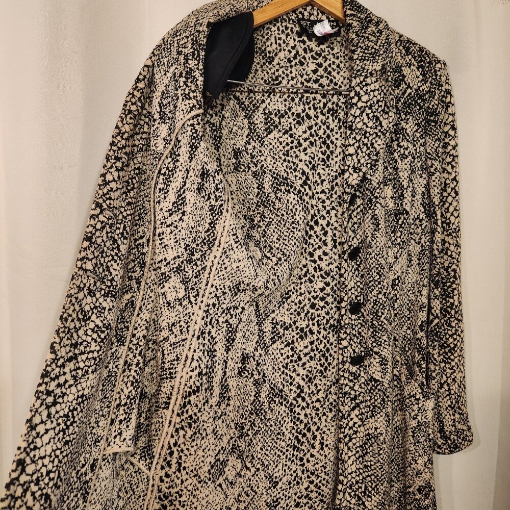 St. John Long Knit Long Jacket Snake Python Print… - image 6